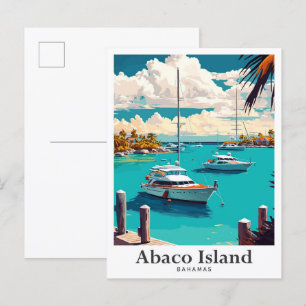 Abaco Bahamas Vintage Travel Portrait Briefkaart