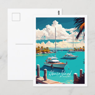 Abaco Island Bahama vintage reisillustratie Briefkaart
