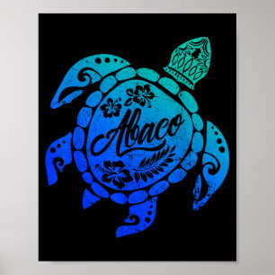 Abaco Tribale Zeeschildpad Bahama's Strandvakantie Poster