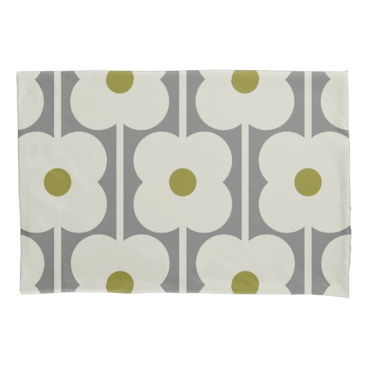 Abacus Bloem en kleine stengelpatroon Kussensloop (Voorkant-Links)