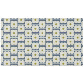 Abacus Bloem Gesmokkelde Kant Wit en Blauw Tafelkleed (Voorkant (Horizontaal))