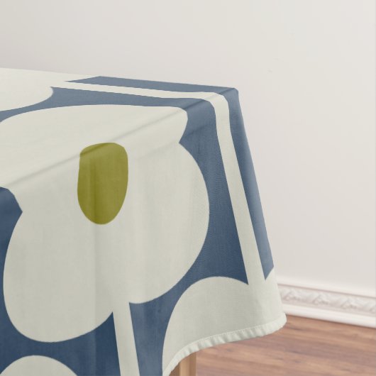 Abacus Bloem Gesmokkelde Kant Wit en Blauw Tafelkleed (Voorbeeld)