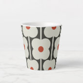 Abacus Bloem Tomaat Rood Raster Patroon Latte Mok (Voorkant)