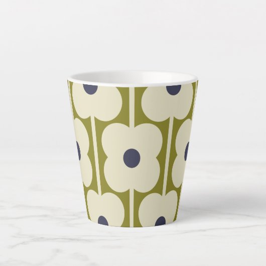 Abacus Flower Lined Eyelet Olive and Blue Latte Mok (Voorkant)