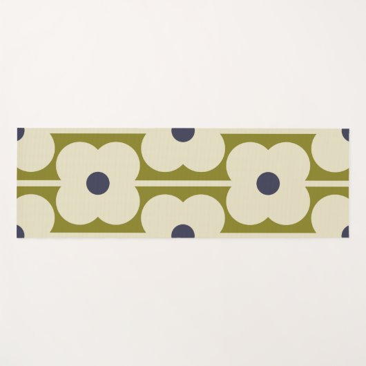 Abacus Flower Lined Eyelet Olive and Blue Yogamat (Voorkant (horizontaal))
