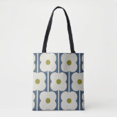 Abacus Flower Lined Eyelet Wit en Blauw Draagtas (Voorkant)