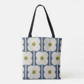 Abacus Flower Lined Eyelet Wit en Blauw Draagtas (Achterkant)