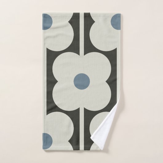 Abacus Flower Powder Blue - Retro eigentijds Bad Handdoek (Handdoek)