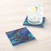 Abalaone Paua Shell Pattern Glazen Onderzetter (Schuin)