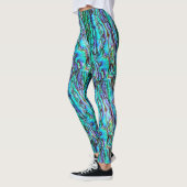 Abalone blauwe leggings yoga broek (Links)
