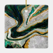 Abalone en Crystals geode digitale kunst Keramisch Ornament (Achterkant)