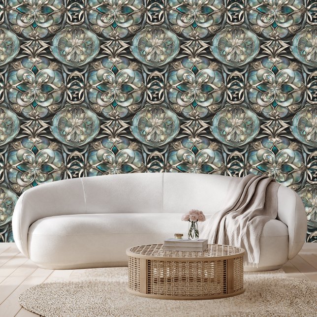 Abalone en zilver elegant behang (Creator heeft geüpload)