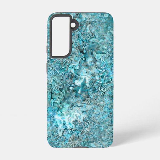 Abalone Pāua Shell Aqua Blue Samsung Galaxy Hoesje (Achterkant)