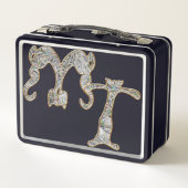 Abalone Pearl Metallic Cat Font Monogram Letter (Achterkant)