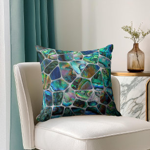 Abalone schelp textuur - Voronoi cellen Abstract Kussen