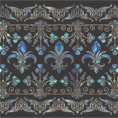 Abalone Shell and gold Fleur-de-lis ornament Sticker (Voorkant)