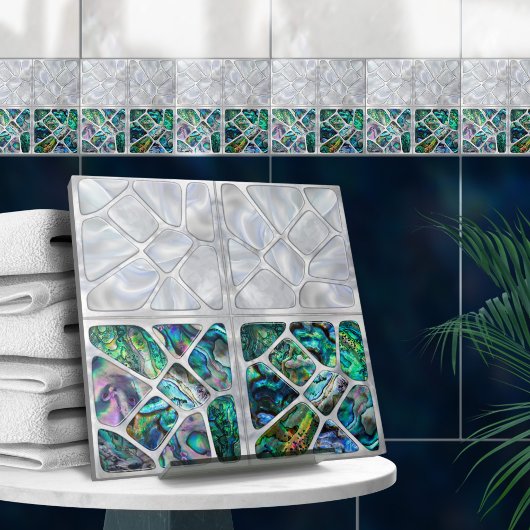 Abalone Shell en Pearl - Cellen Collage N10 Tegeltje