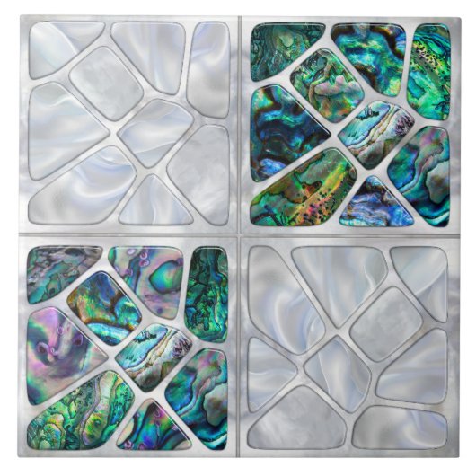 Abalone Shell en Pearl - Cellen Collage N8 Tegeltje (Voorkant)