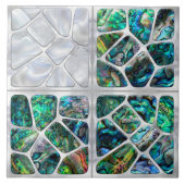 Abalone Shell en Pearl - Cellen Collage N9 Tegeltje (Voorkant)