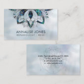 Abalone Shell en Silver lijst Lotus op parels Visitekaartje (Voorkant / Achterkant)