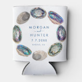 Abalone Shell Kleurrijke Waterverf Strand Bruiloft Blikjeskoeler (Voorkant)