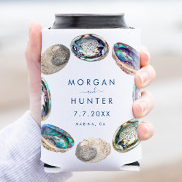 Abalone Shell Kleurrijke Waterverf Strand Bruiloft Blikjeskoeler