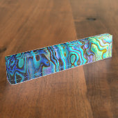 Abalone shell naambordje (Zijkant)