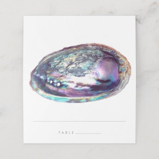 Abalone Shell Paarse Waterverf Strand Bruiloft (Buitenkant ongevouwen)