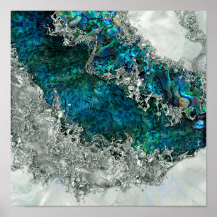 Abalone Shell Pearl en Silver 2 Poster
