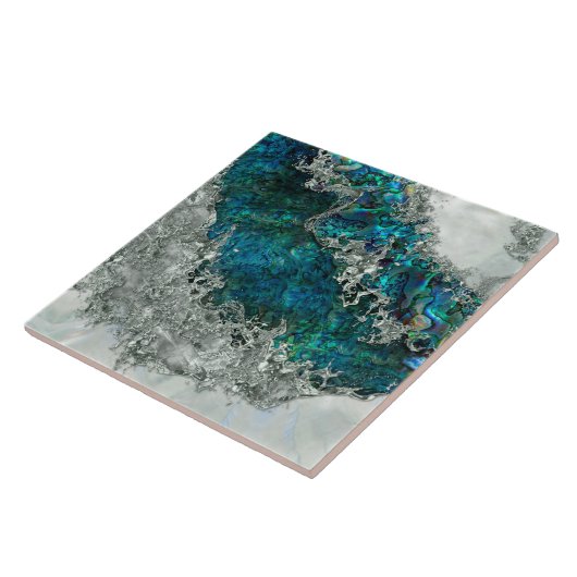 Abalone Shell Pearl en Silver 2 Tegeltje (Zijkant)