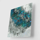 Abalone Shell Pearl en Silver 2 Vierkante Klok (Hoek)