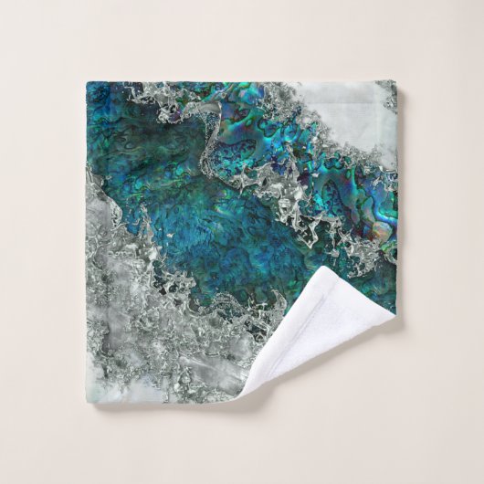 Abalone Shell Pearl et Argent 2 (Gant de toilette)