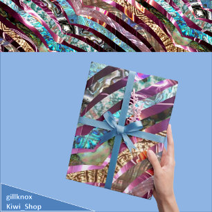 Abalone Shell Scallop 3D roze Cadeaupapier