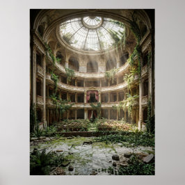 Abandoned Theater Nature Reclaimed Poster