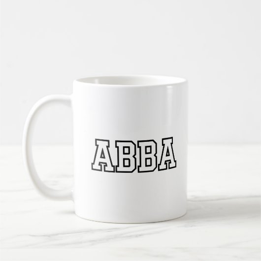 Abba Name Typography Design Koffiemok (Links)