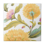 Abbaye Carreaux floraux - Fleurs Jaunes<br><div class="desc">Abbey Floral Tiles III par Juin Erica Vess. Présente des fleurs jaunes rapprochées dans un style motif.</div>