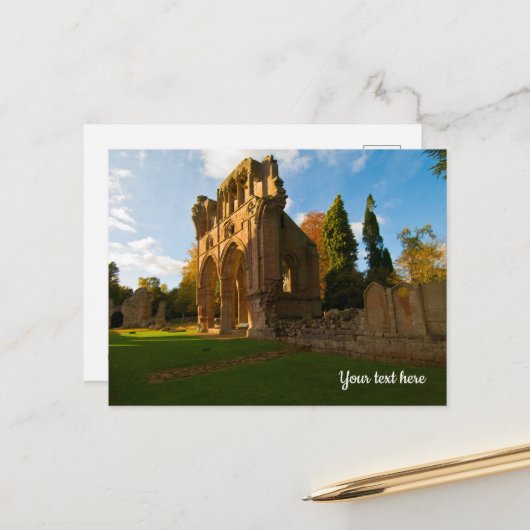 Abbaye de Dryburgh, carte postale d'Écosse (Devant/Arrière en situation)
