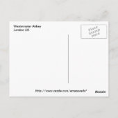 Abbaye de Westminster, carte postale de Londres (Dos)