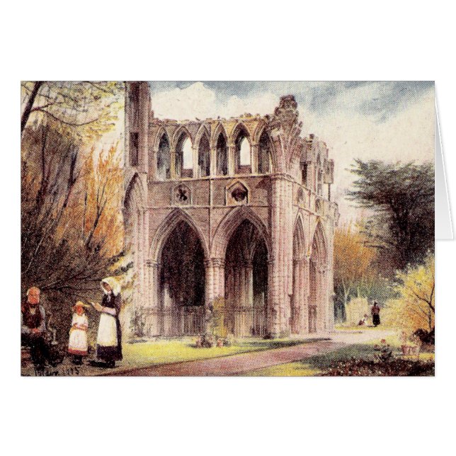 Abbaye vintage de Dryburgh de carte postale, (Devant Horizontal)