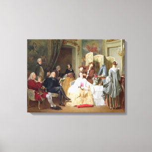 Abbe Prevost reading "Manon Lescaut", 1856 Canvas Afdruk