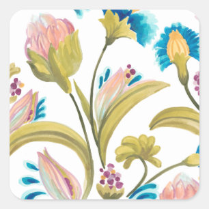 Abbey Floral Tegels - Spring Flowers Vierkante Sticker