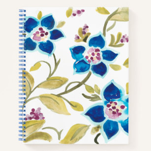 Abbey Floral Tiles - Blauwe Bloomen Notitieboek
