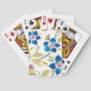 Abbey Floral Tiles - Blue Blooms Pokerkaarten