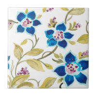 Abbey Floral Tiles - Blue Blooms