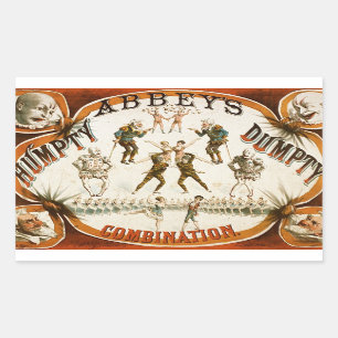Abbey's Humpty Dumpty Combinatie Circus Poster Rechthoekige Sticker