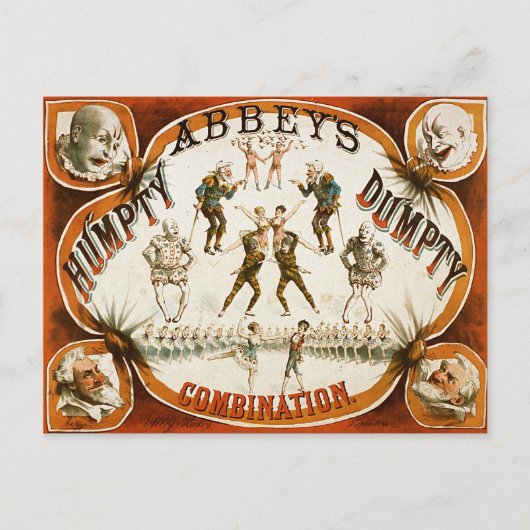 Abbey's pompoencombinatie Circus Poster Briefkaart (Voorkant)