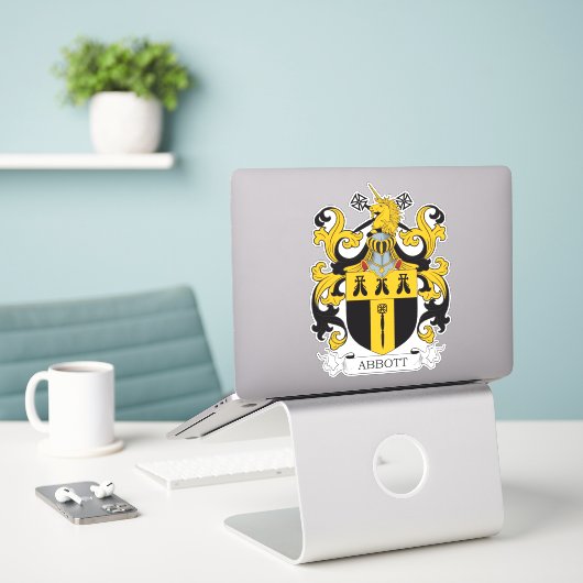 Abbott Family Crest Sticker (Laptop op bureau)