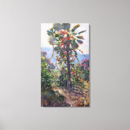 Abbott Fuller Gravebloeiende wijnstokken op palmbo Canvas Afdruk (Voorkant)