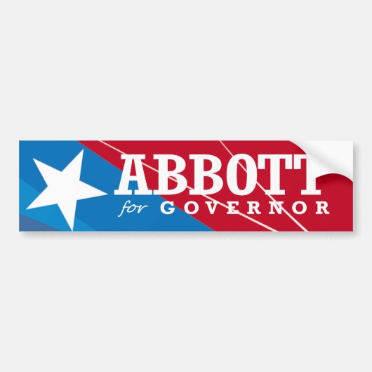 ABBOTT VOOR GOVERNOR 2014 BUMPERSTICKER (Voorkant)