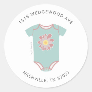 Abby Cadabby Bodysuit Baby shower Adres Ronde Sticker